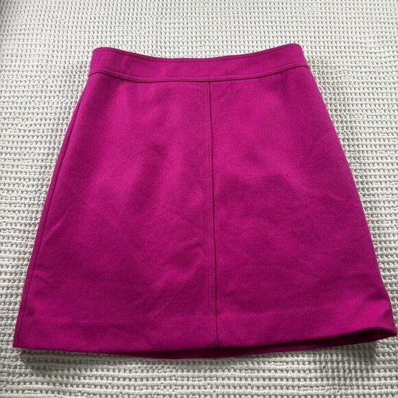 J Crew mini skirt women's 4 double serge wool pink lined work 60s mod - Picture 1 of 10
